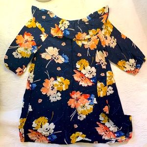 Navy blue floral girls dress size 5T